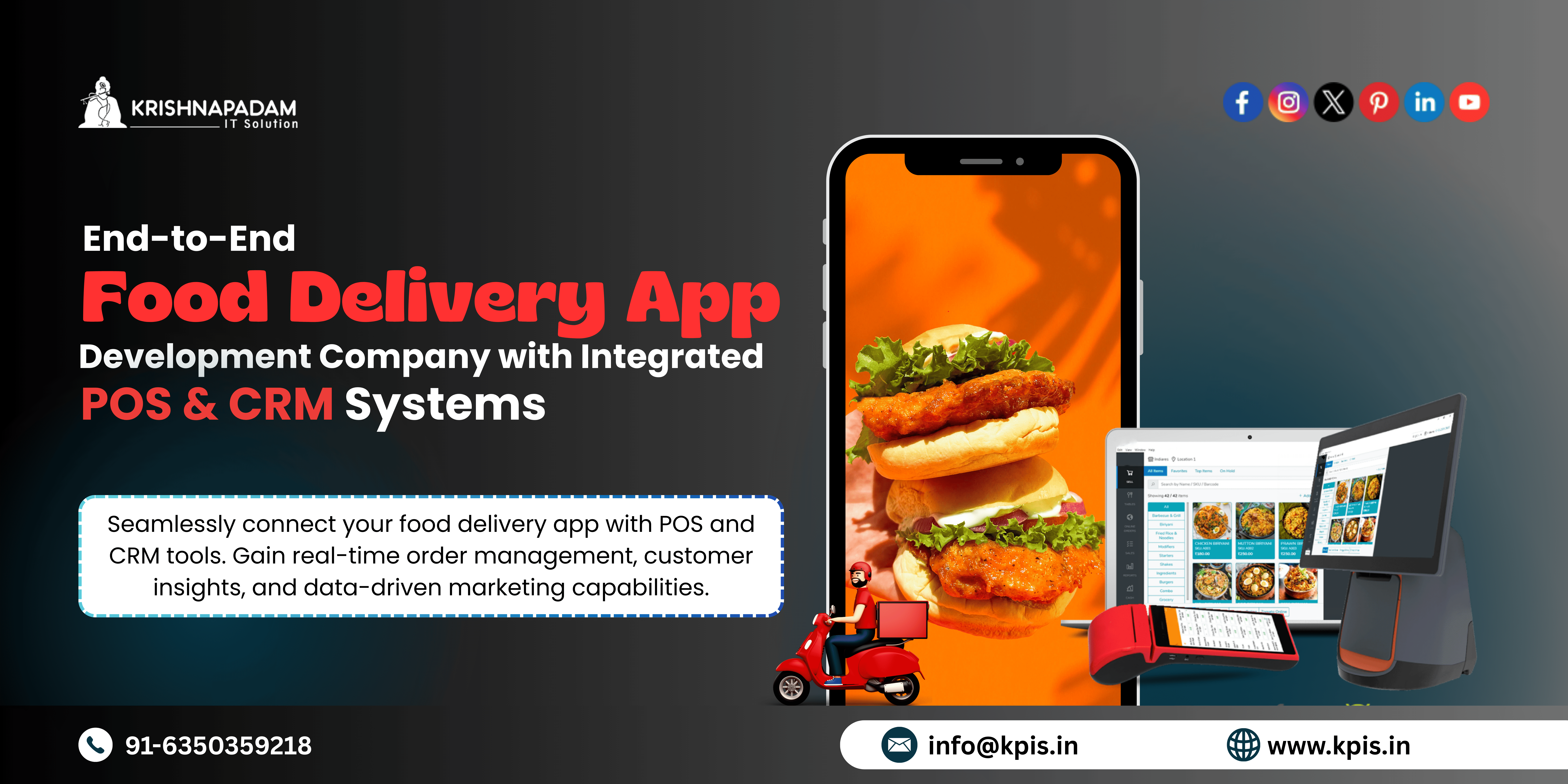 End-to-End Food Delivery App Development with Integrated POS & CRM Systems- KPIS Pvt. Ltd.