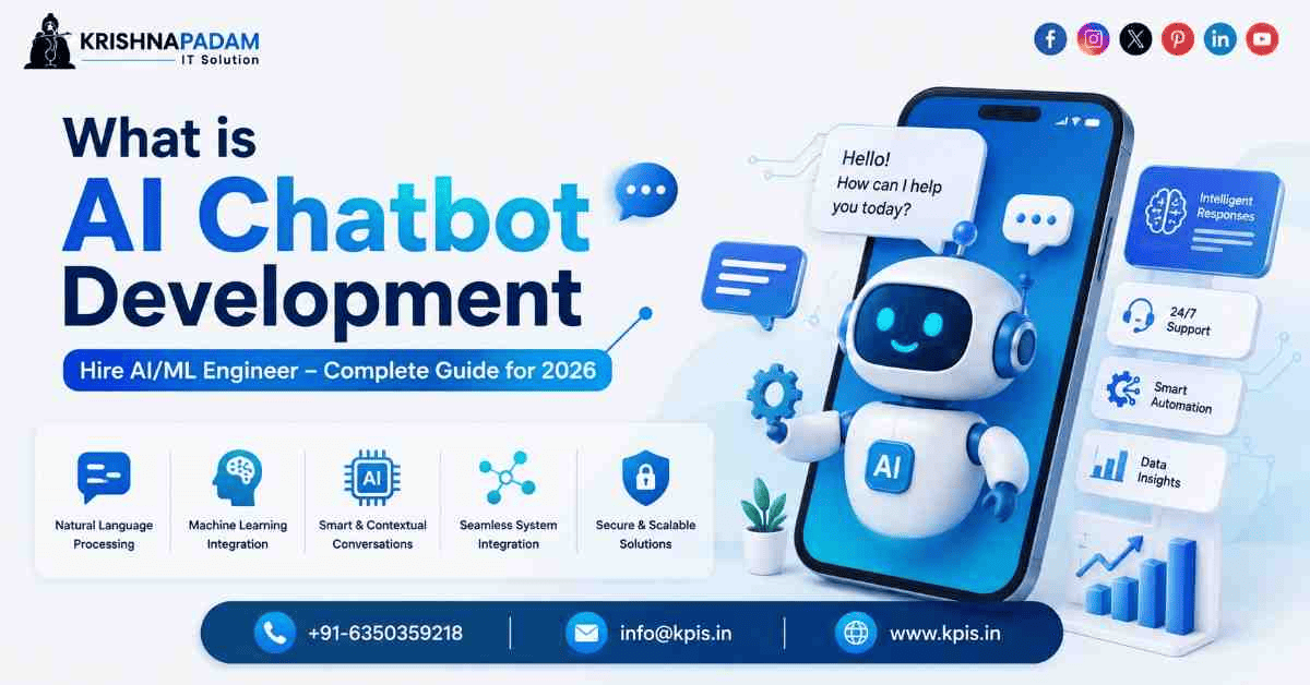 What is AI Chatbot Development | Hire AI/ML Engineer- Complete Guide for 2026- Krishna Padam IT Solution